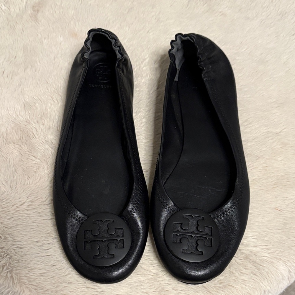 Tory Burch Black Leather Flats